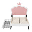 Twin Size Upholstered Princess Bed with Crown Headboard