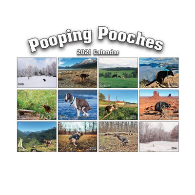 2021 Pooping Pooches Calendar White Elephant Gag Gift Calendar 2021 Calendar Poster Retro Decor Painting - Korvel