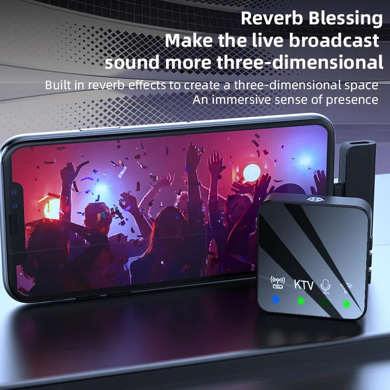 Wireless lavalier microphone, microphone clip, internet celebrity live streaming equipment, short video noise reduction recording, Bluetooth microphone - Korvel
