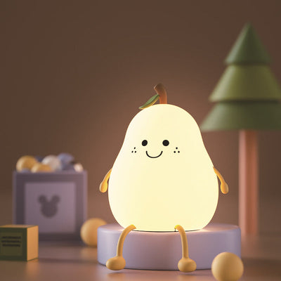 Creative Colorful Pear Duck Pear Night Light Pear Night Light Couple Gift Silicone Cute Night Light Sleeping Night Light - Korvel