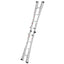 17ft Multi-Position Foldable Aluminum Ladder, A-Frame and Straight Ladder, ANSI 250lbs - Korvel