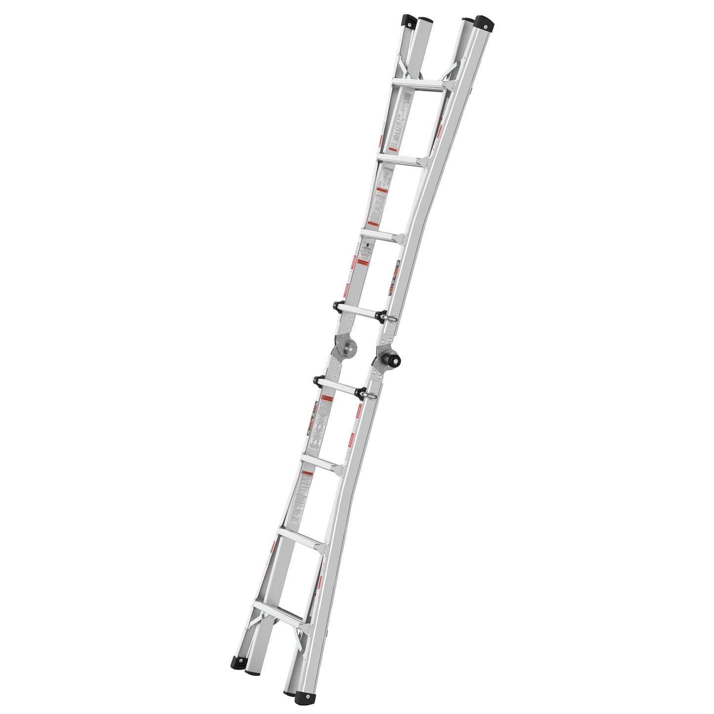 17ft Multi-Position Foldable Aluminum Ladder, A-Frame and Straight Ladder, ANSI 250lbs - Korvel