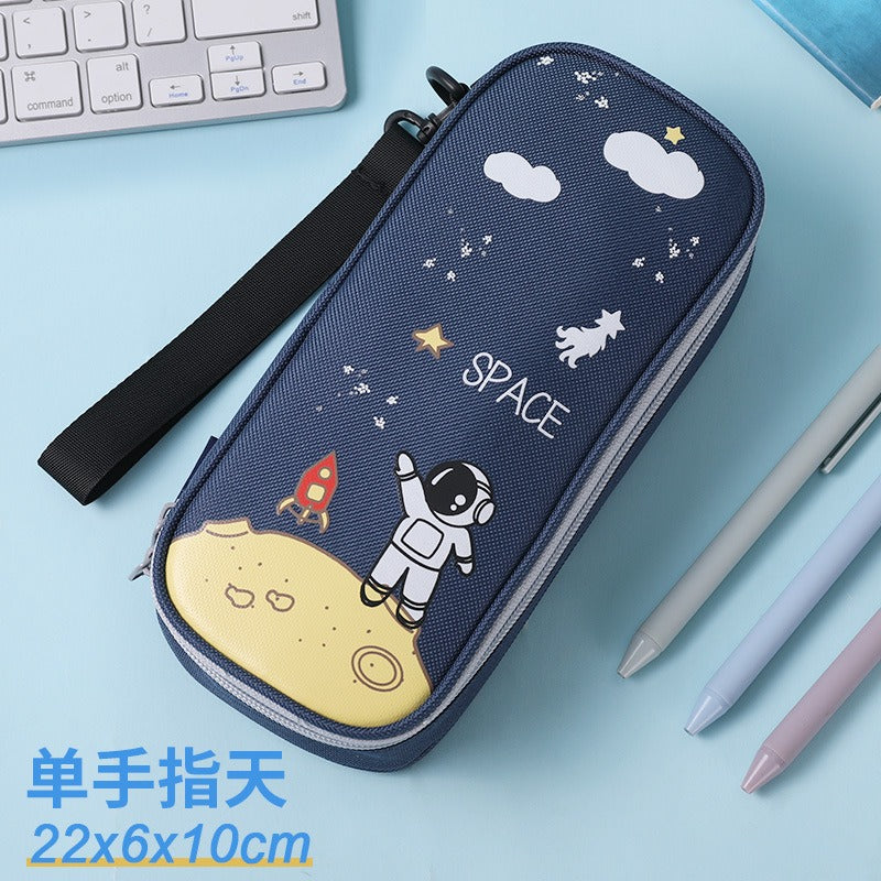 Pencil Case For Elementary School Students Pencil Case Large Capacity Children Simple Multifunctional Universe Star Stationery Box - Korvel