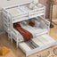 Wood Twin over Full Bunk Bed with Twin Size Trundle  White - Korvel