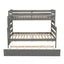 Wood Twin over Full Bunk Bed with Trundle - Gray