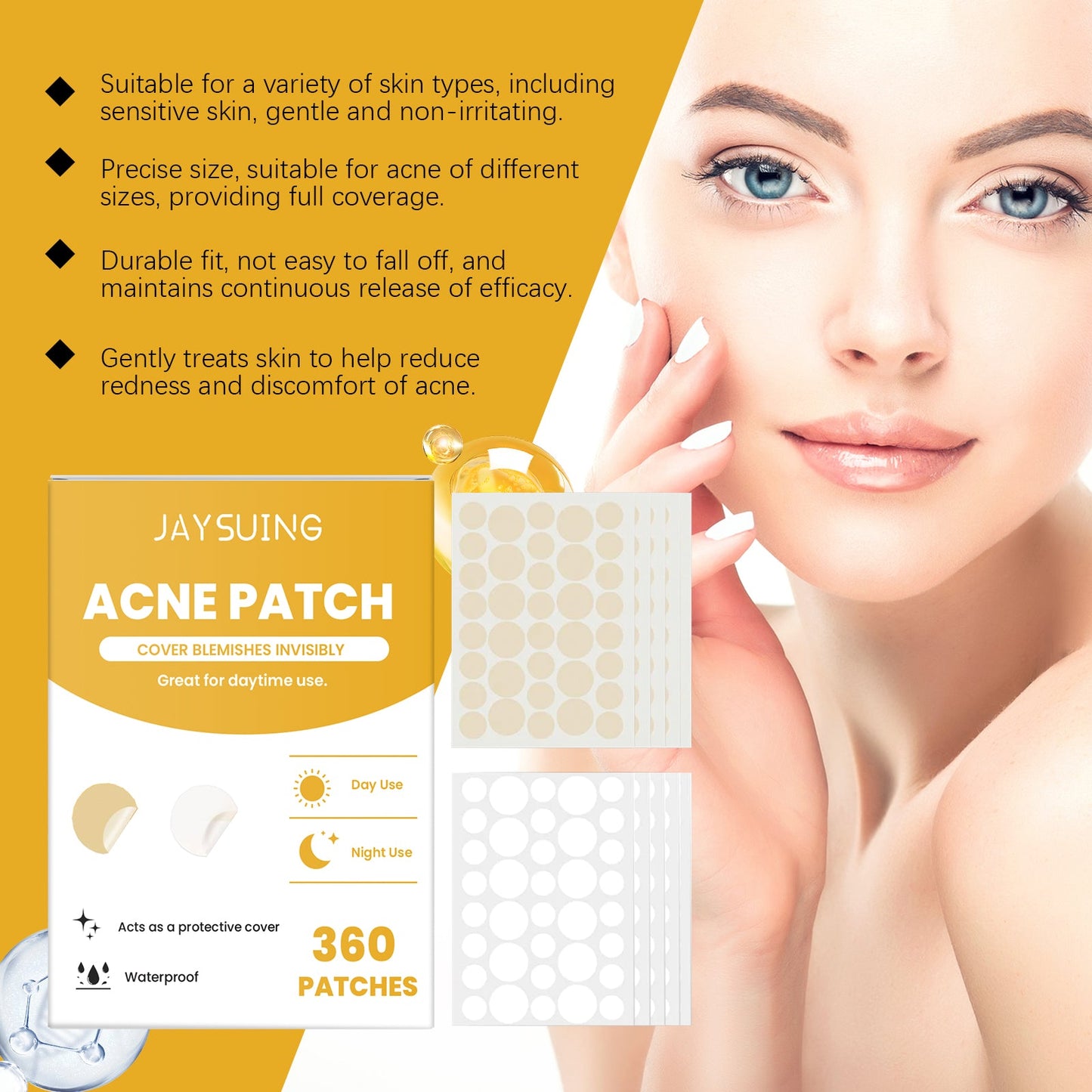 Day And Night Acne Patch Acne Removal Skin Care Facial Cover Acne Invisible Acne Patch - Korvel