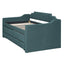 Twin Size Upholstered Daybed with Trundle and Three Drawers,Green - Korvel