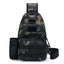 Tactical crossbody sling backpack. Has water bottle holder, MOLLE system, USB charging port. Ideal for travel and walks. Cp Camo - Korvel