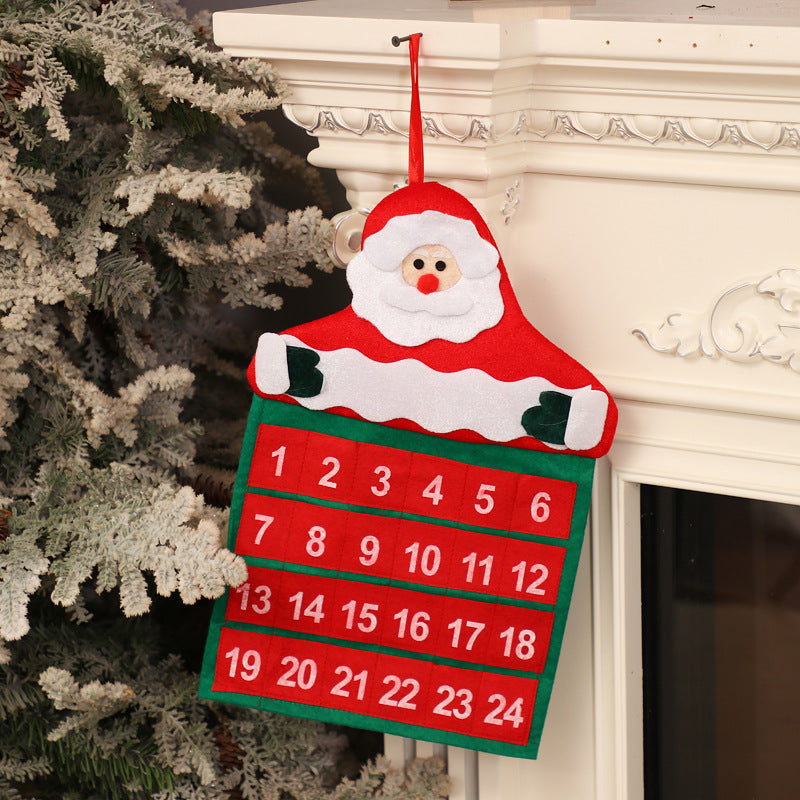 Christmas Decoration Supplies Christmas Velvet Hot Stamping Elderly Calendar Christmas Calendar Christmas Decoration Supplies - Korvel
