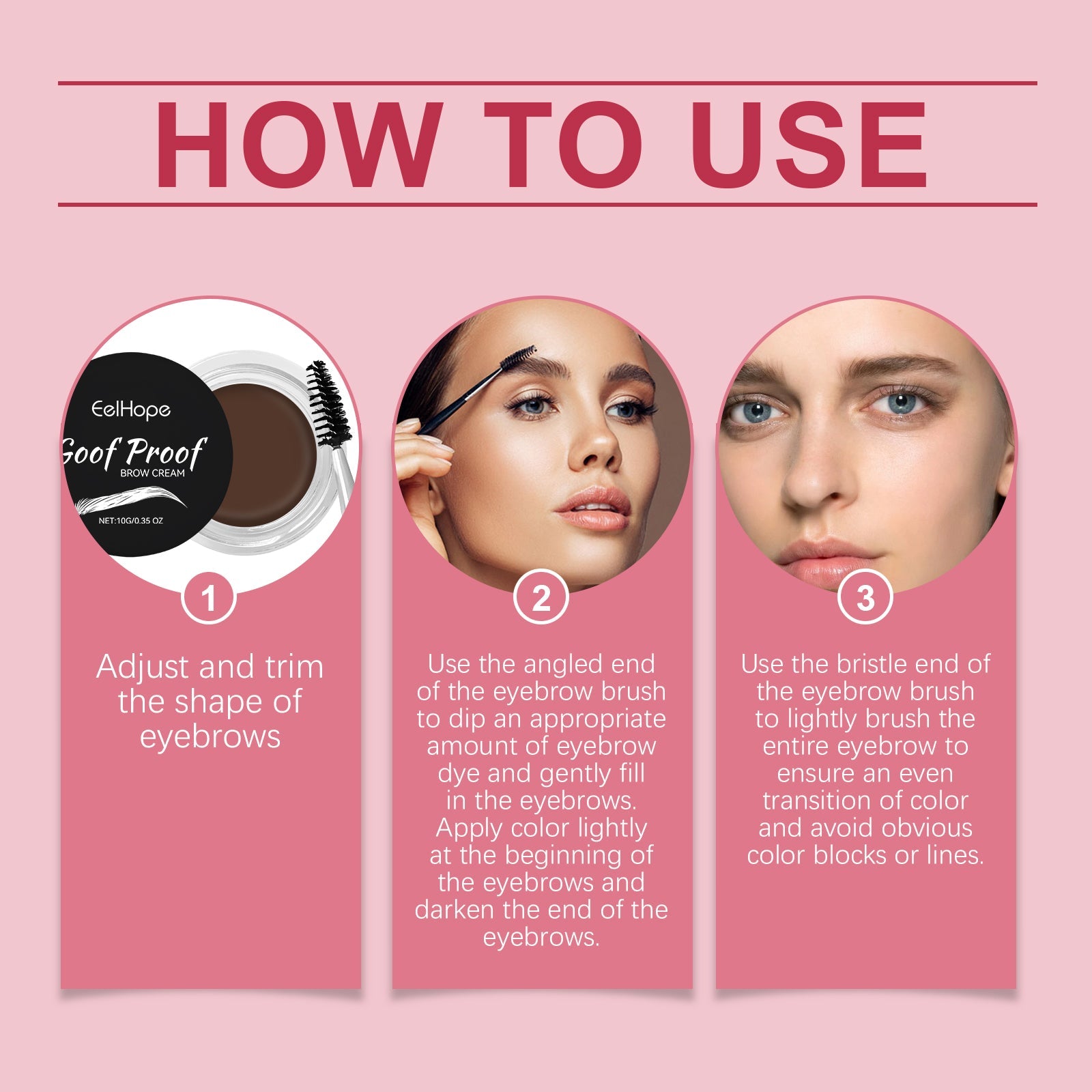 Eyebrow Cream Series Of Anti-Smudging Multi-Color Eyebrow Color Moisturizing Nourish Long-Lasting Dry Waterproof Eyebrow Cream - Korvel