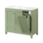 Meuble de salle de bain vert de 36" avec évier et rangement