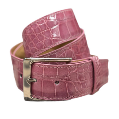 Ceinture en Cuir Complet en Lilas Glacé