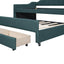 Twin Size Upholstered Daybed with Trundle and Three Drawers,Green - Korvel