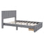 Full Size Storage Bed Velvet Upholstered Platform Bed with a Big Drawer - Gray - Korvel