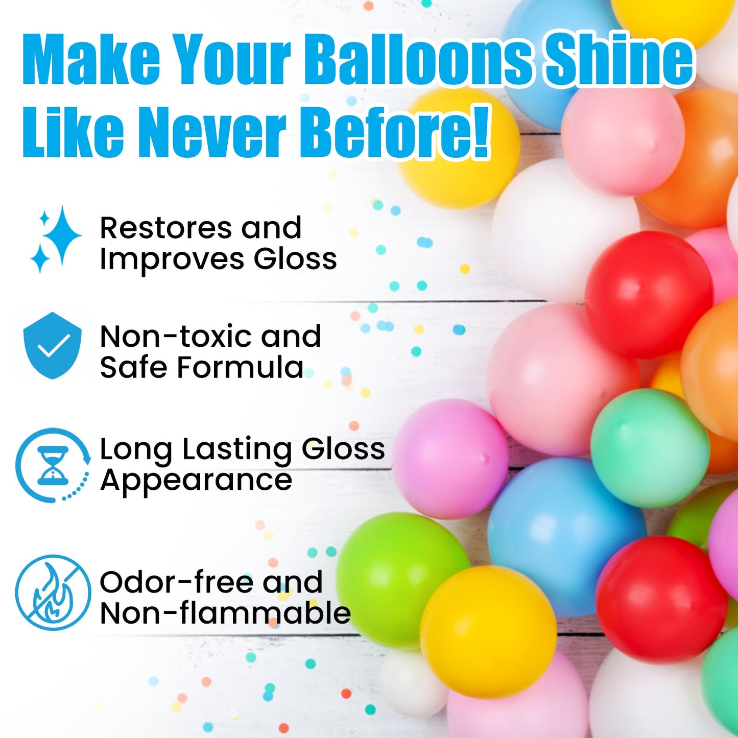 Aerosol Balloon Spray, Balloon Surface Texture Gloss Lasting Non Oxidation Fading Spray - Korvel