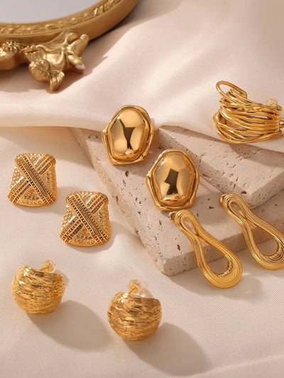 Titanium Steel Geometric Shape Earrings - Korvel