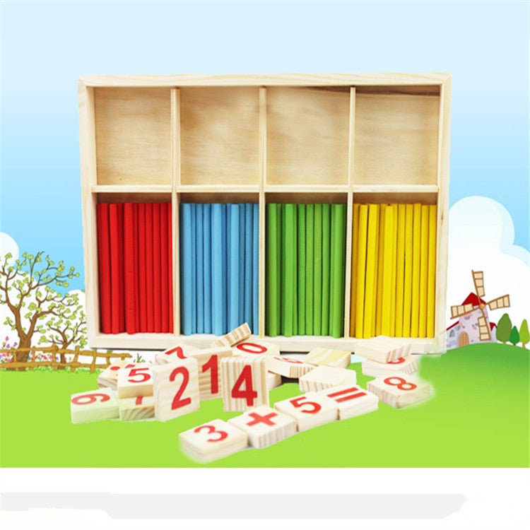 Children's Counting Stick Kindergarten Montessori Mathematics Teaching Tool Baby Early Education Digital Stick Toy - Korvel