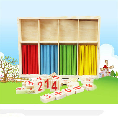 Children's Counting Stick Kindergarten Montessori Mathematics Teaching Tool Baby Early Education Digital Stick Toy - Korvel