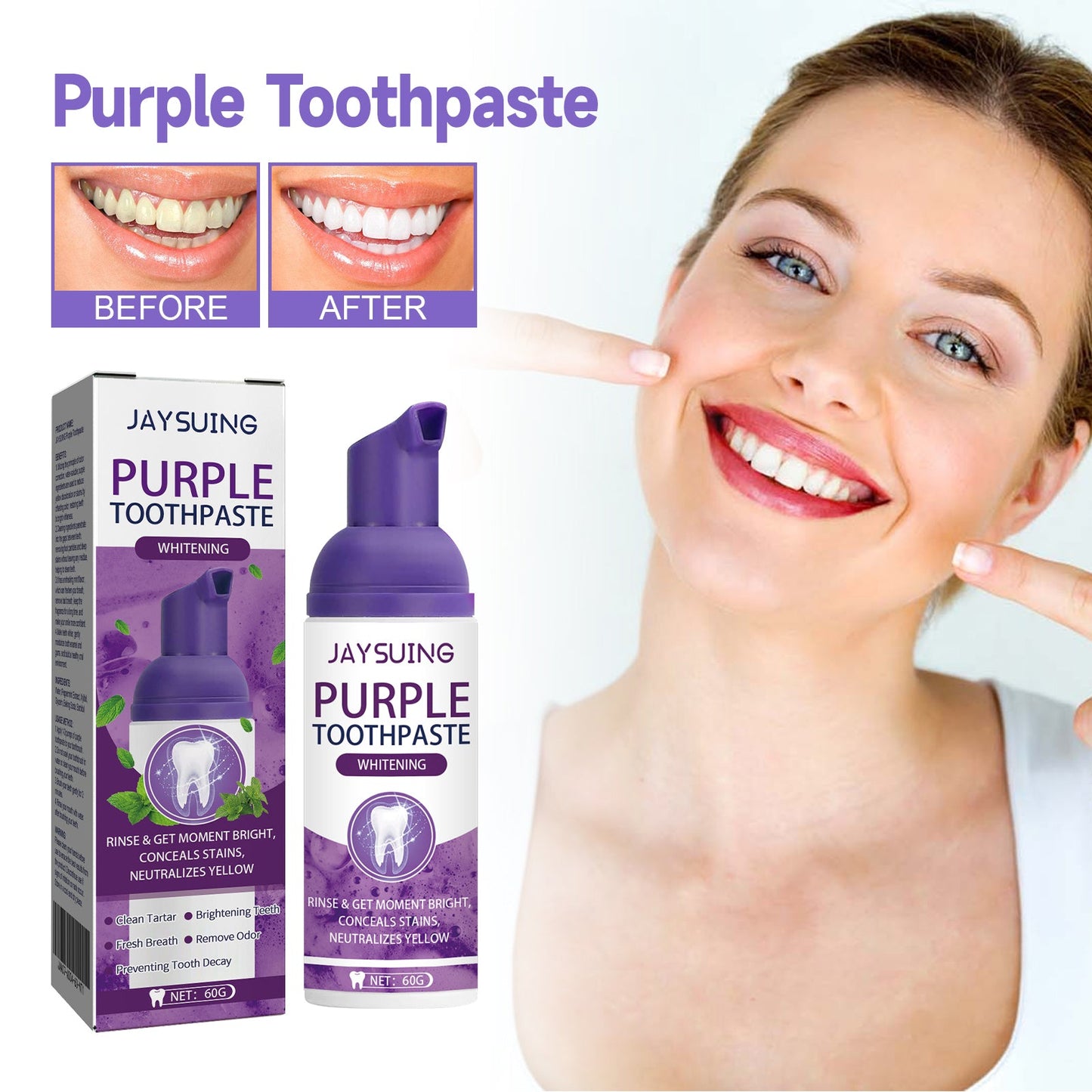 Premium Purple Tooth Whitening Toothpaste
