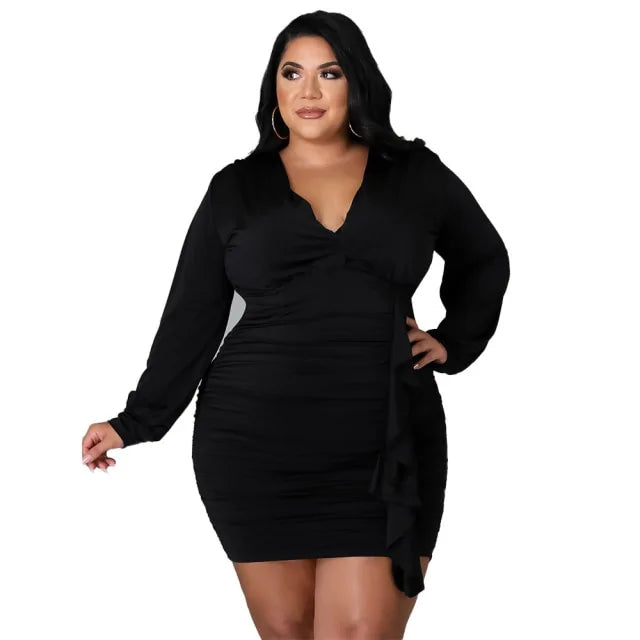 Vestido de Otoño para Mujeres Tallas Grandes - Elegante y Versátil