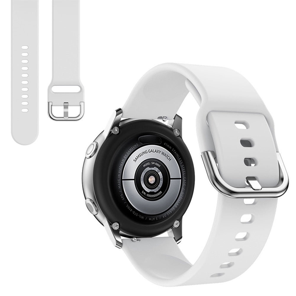 Suitable for Samsung Galaxy Watch Active2 Solid Color Silicone Strap 20/22mm Universal Strap - Korvel