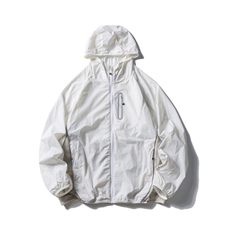Camouflage Spliced Thin Hooded Sun Protection Clothing Men's Outdoor Sports Reflective Design Casual Jacket Trendy - Korvel