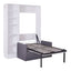 Twin Size Murphy Bed Wall Bed with Sofa and Shelves - White
