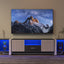 Console TV noire moderne avec rangement et éclairage LED