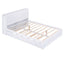 Queen Size Storage Platform Bed with Pull Out Shelves and Twin XL Size Trundle  White - Korvel