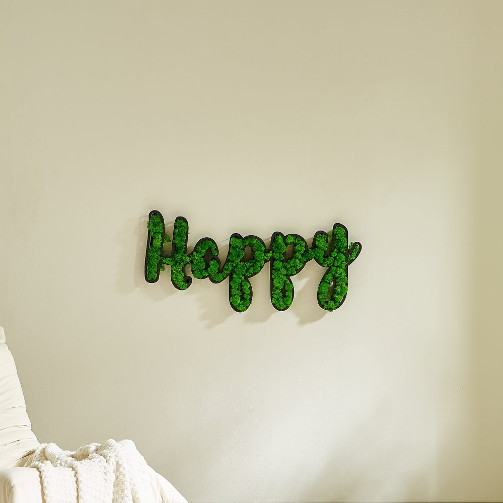 HAPPY Letter Art Moss Wall Decor - Korvel