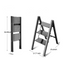 3 Step Ladder Aluminum Light Folding Step Bench Wide Non slip Pedal 300 lb Capacity Home Office Portable Ladder black - Korvel