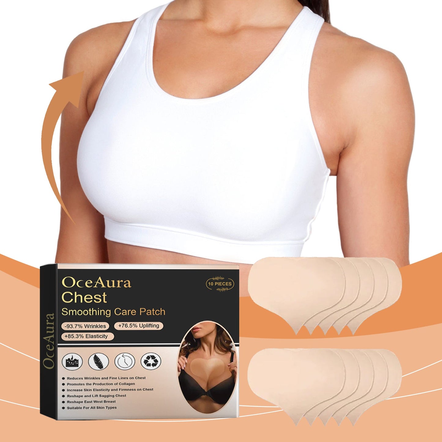 Anti-Wrinkle Breast Patch Firming Breast Skin Anti-Wrinkle Moisturizing Breast Care Anti-Slip Breast Patch - Korvel
