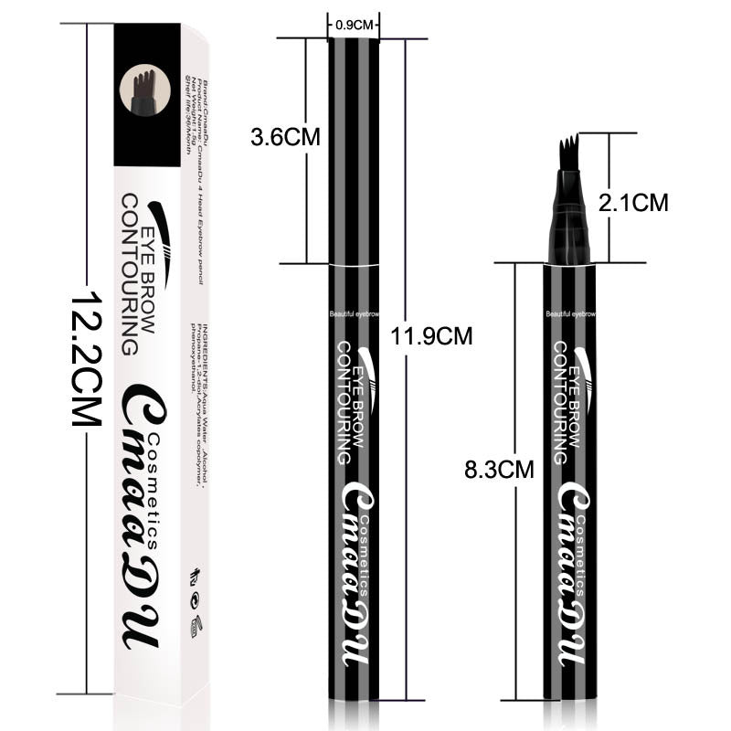 CmaaDu 4 head eyebrow pencil four point eyebrow pencil easy to dry - Korvel