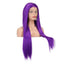 Natural Transition Wig Purple Chemical Fiber Front Lace Long Straight Hair Matte High Temperature Silk Headgear - Korvel
