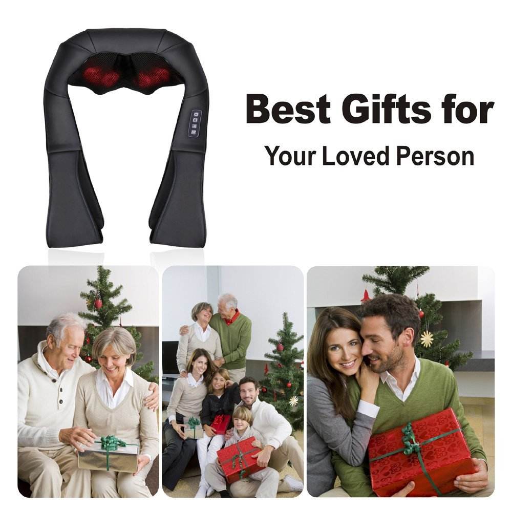 LUYAO LY-580A+1 shiatsu deep kneading heated Neck shoulder back body massager massage belt shawl massage machine - Korvel