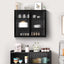 27.56"Glass Doors Modern Two-door Wall Cabinet with Featuring Three-tier Black - Korvel