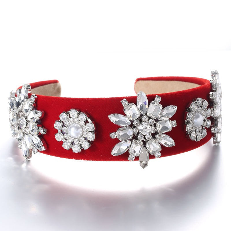 Serre-tête rétro en perles baroques et diamants d'eau