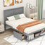 Full Size Platform Bed with Drawer on the Each Side and Shelf on the End of the Bed Gray - Korvel
