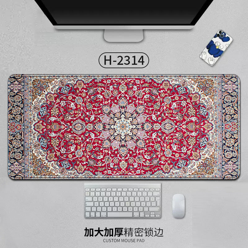 Large Persian Mouse Pad Office Carpet MousePad Natural Rubber Lockedge Anti Slip Desk Mat Laptop Office Game Accessories Pad - Korvel