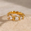 Elegant Stainless Steel Heart Rhinestone Ring