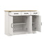 Farmhouse Buffet Cabinet Storage Sideboard with 3 Drawers and 3 Doors for Dining Living Room Kitchen Cupboard-White - Korvel