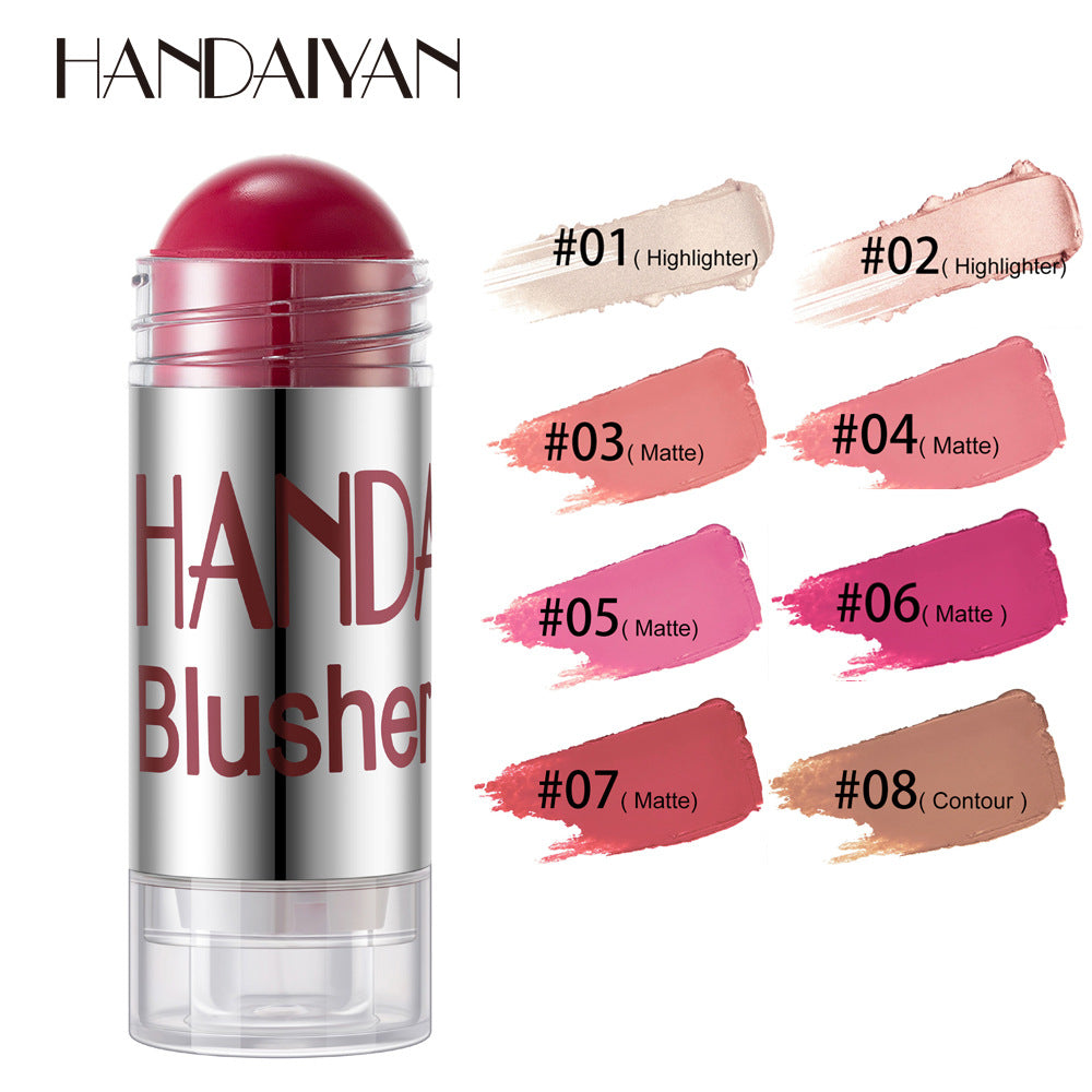 HANDAIYAN Chubby Crayon Blush Stick Moisturizing And Smooth Rouge Pen Blush Strip Cream Blush Stick Rouge - Korvel
