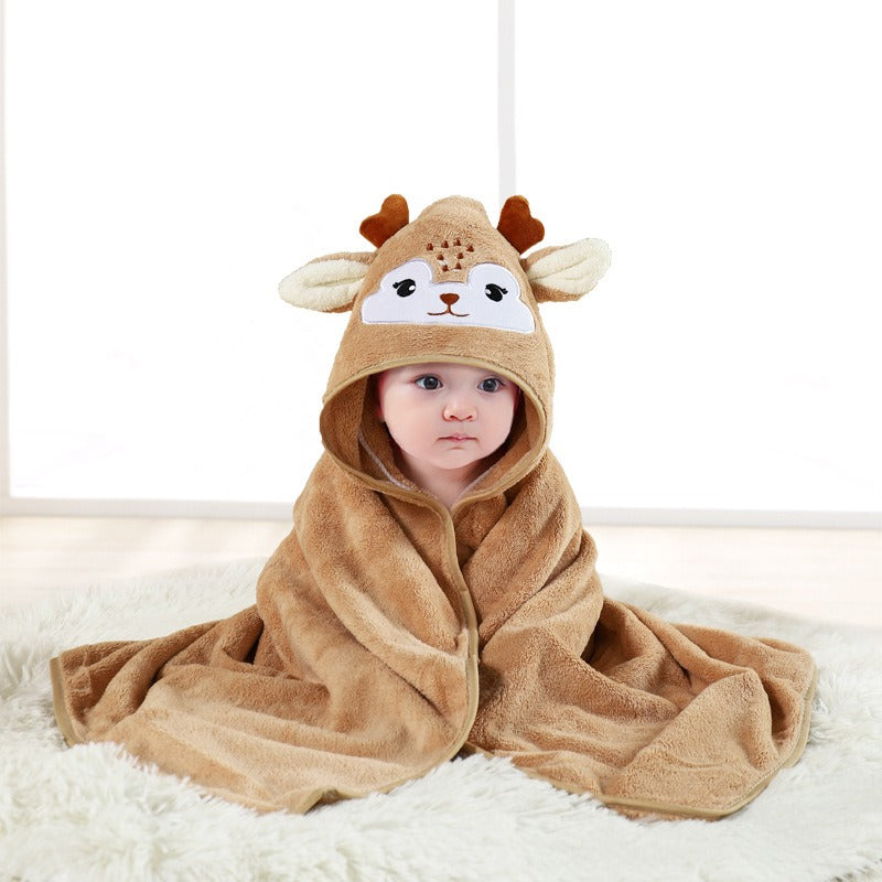wholesale child baby cartoon animal face elephant hooded towel newborn - Korvel