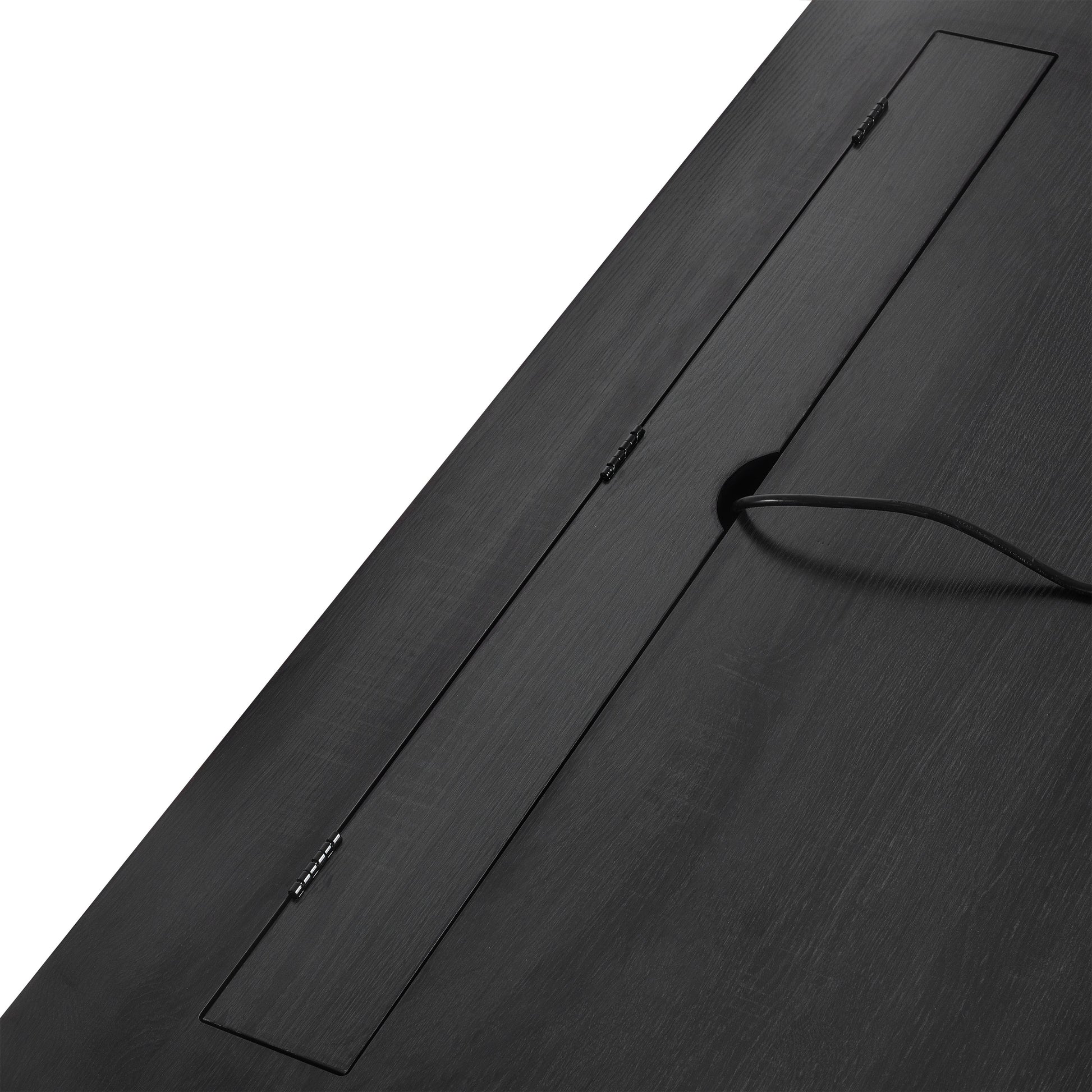 70 inch classic and traditional executive desk with metal trim, writing desk with 2 file drawers, USB ports, and sockets, black - Korvel