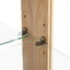 Light colored glass cabinet with adjustable glass frame, including cabinet light bulbs OAK with 2 doors and 1 drawer - Korvel