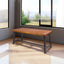 Carlie Outdoor Dining Table with Rustic Metal Legs