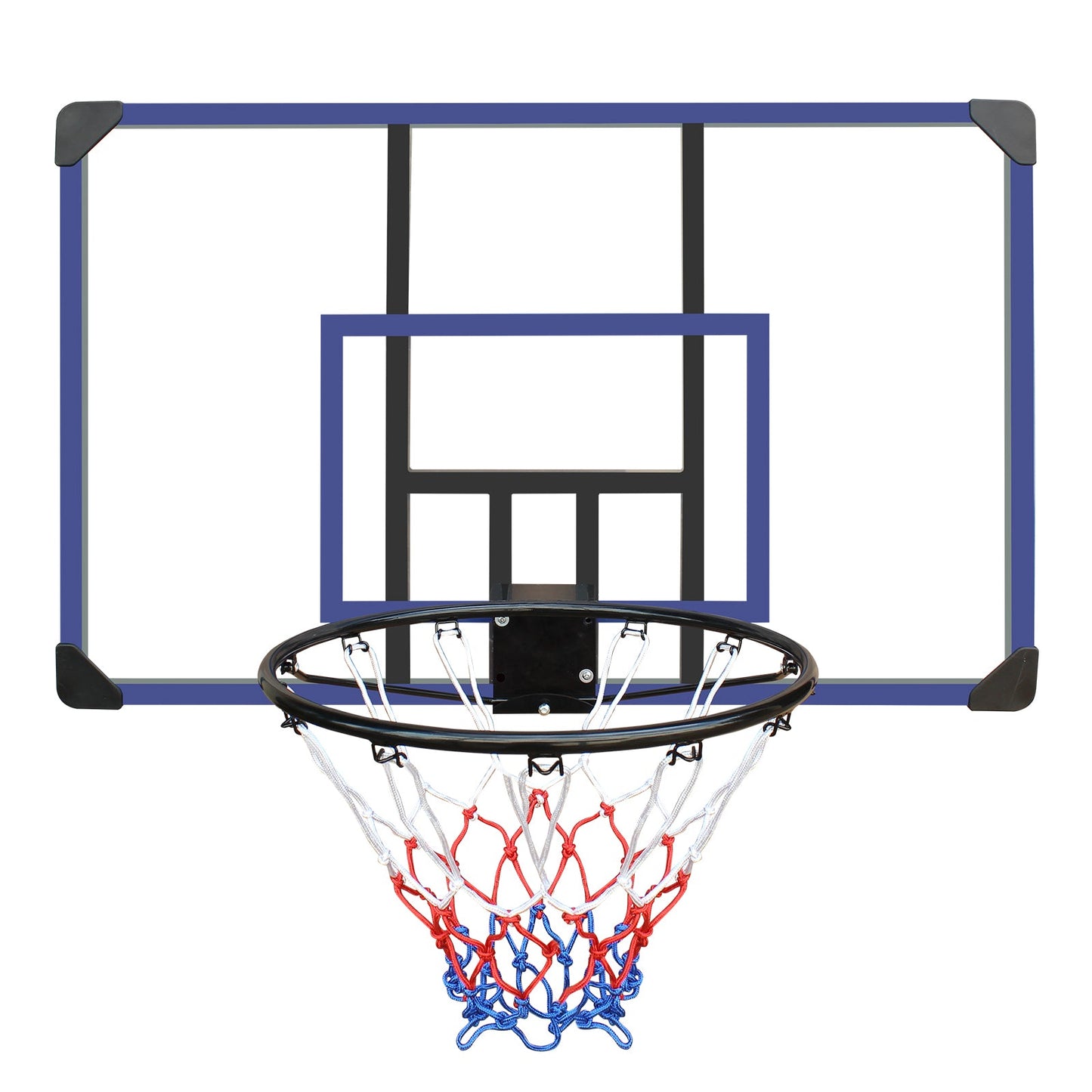 Wall mounted basketball basket, 45 x 29 inch shatterproof back, foldable basketball basket, all-weather mesh fabric - Korvel