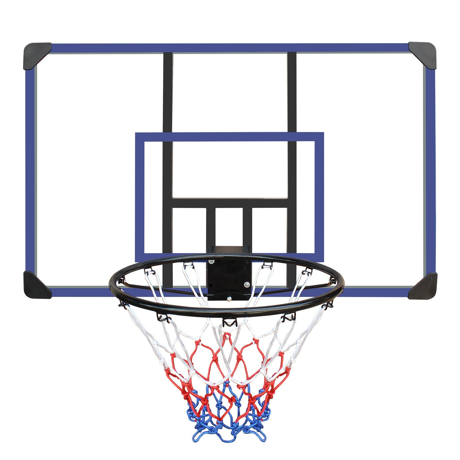 Wall mounted basketball basket, 45 x 29 inch shatterproof back, foldable basketball basket, all-weather mesh fabric - Korvel