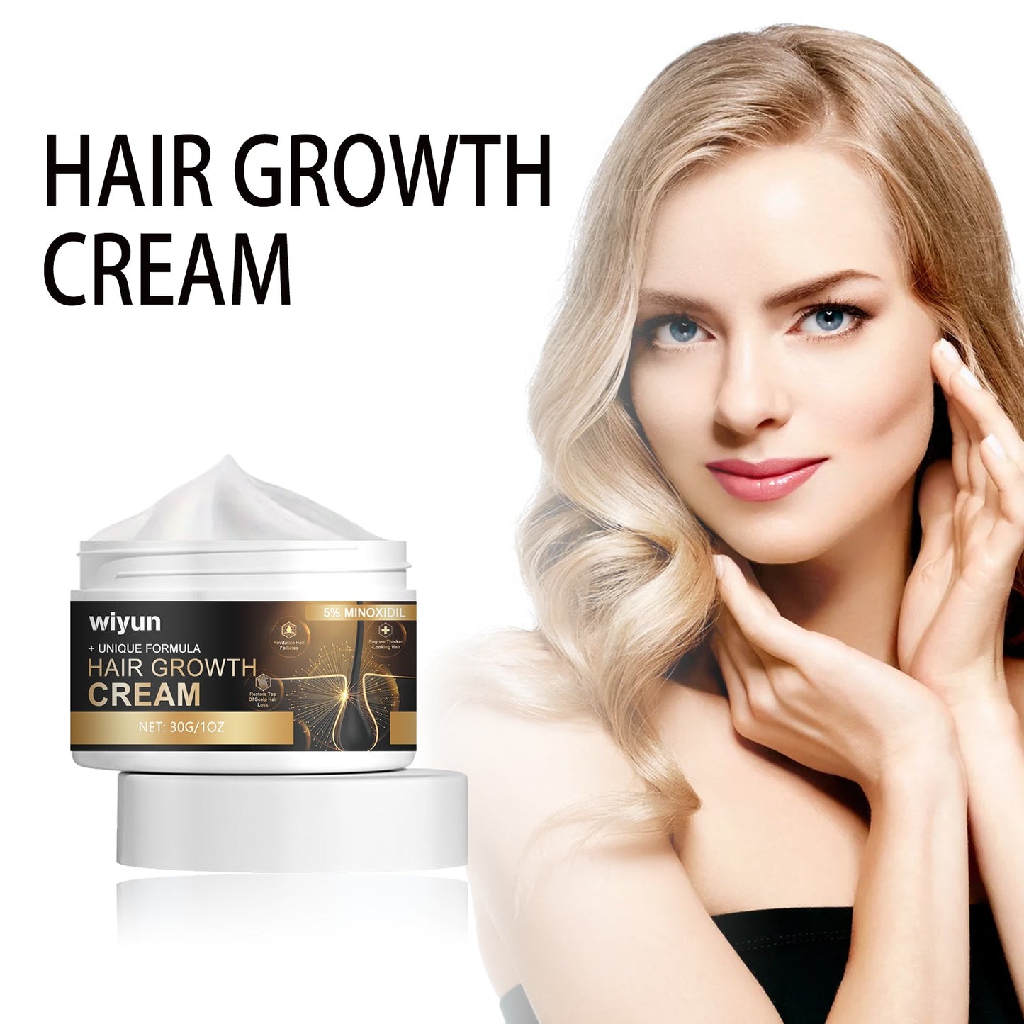 Hair Growth Cream, Thick Hair Strong Hair Nourish Scalp Hair Root Smooth Furry Split Hair Cream - Korvel