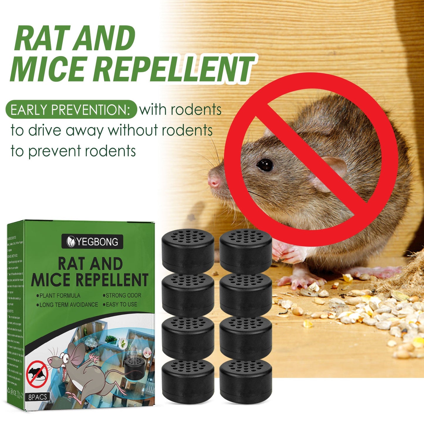 Pilule Répulsive Premium pour Rats pour Usage Domestique et Extérieur